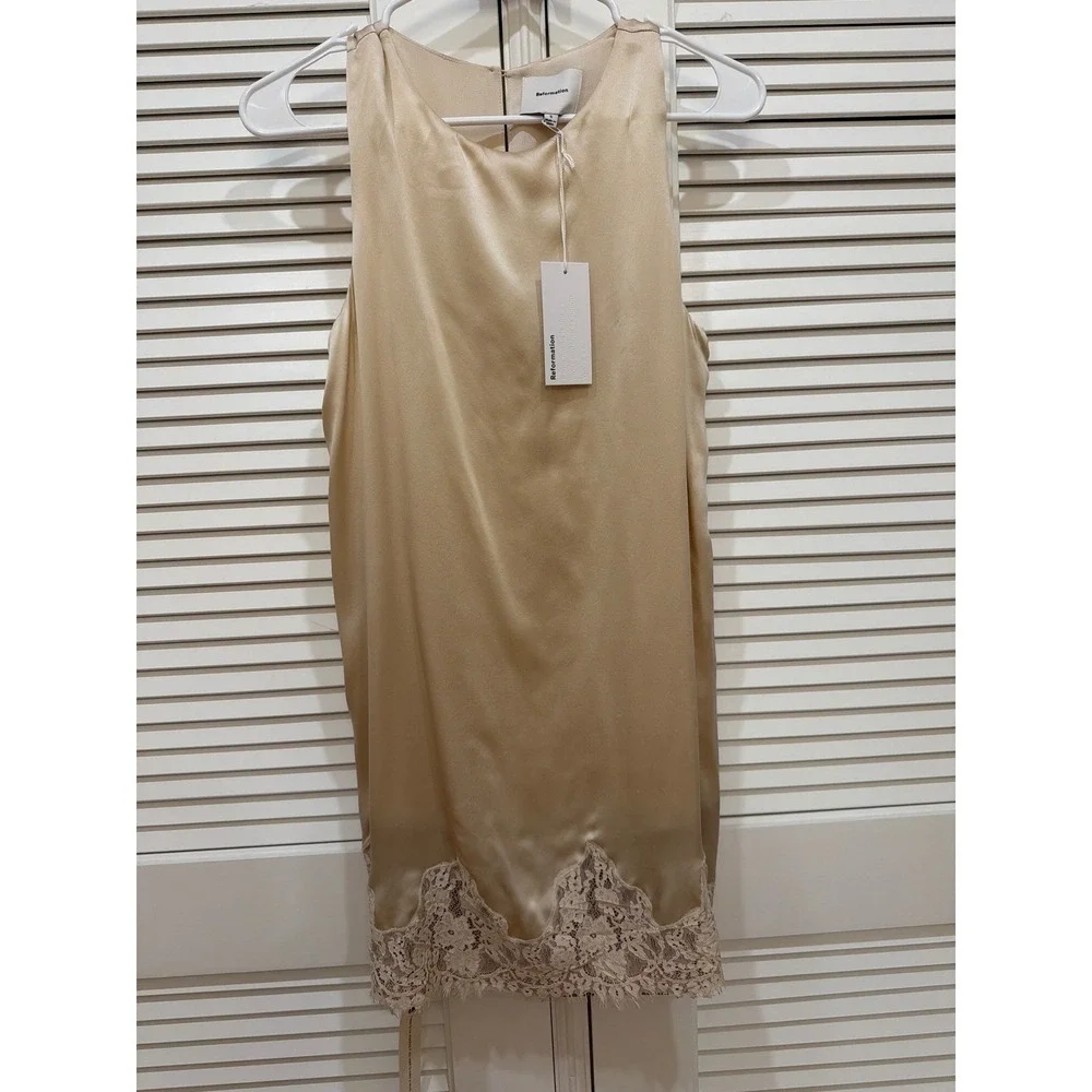 NWT Reformation Jessalyn Sleeveless Lace Silk Minidress NEW - Picture 5 of 6